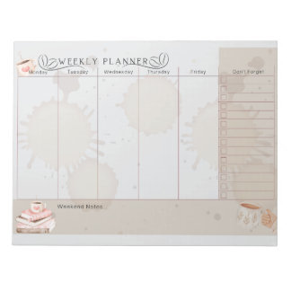 Weekplanner voor koffieliefhebbers notitieblok