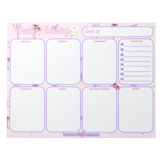 weekplanner | Wildflowers & Bows Patroon Notitieblok