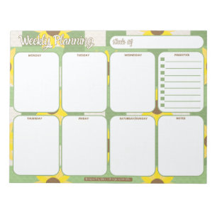 weekplanner Zonnebloem geplakt patroon Notitieblok