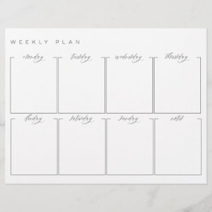 Weekplanning niet-gedateerd, dubbelzijdig schema