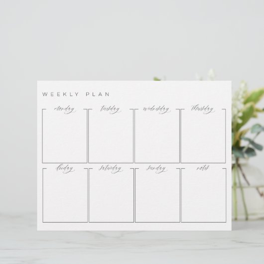 Weekplanning niet-gedateerd, dubbelzijdig schema (Staand voorkant)