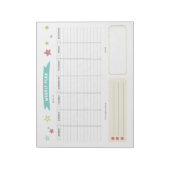 Weekplanning voor kinderen notitieblok (Gedraaid)
