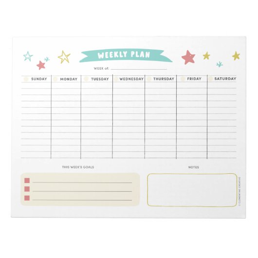 Weekplanning voor kinderen notitieblok (Voorkant)