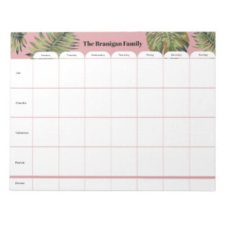 Weekplanning voor persoonlijke familie notitieblok