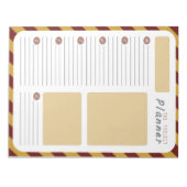 Weekprojectplanner - Rood en goud Notitieblok (Voorkant)