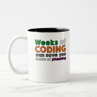 Weeks of coding tweekleurige koffiemok