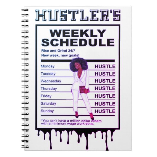 Weekschema van Hustler Notitieboek (Voorkant)