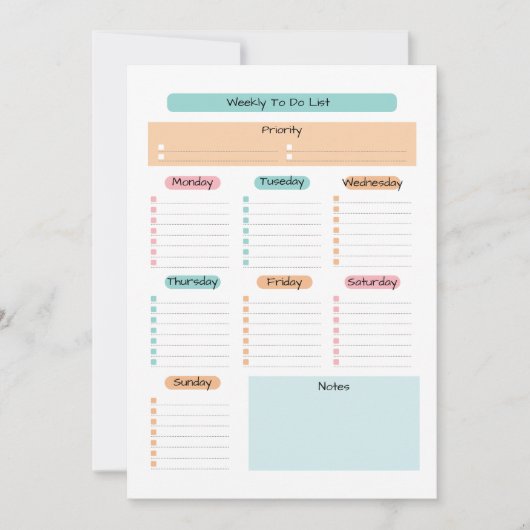 Weekse digitale planner voor alleen digitale downl kaart (Voorkant)