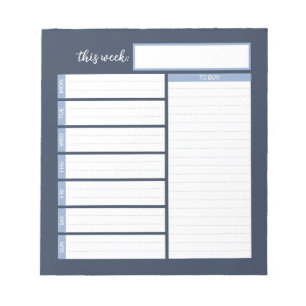 Weekse menuplanningstoetsen notitieblok