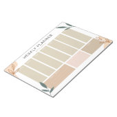 Weekse plank met Abstracte en groene bladeren zond Notitieblok (Schuin)