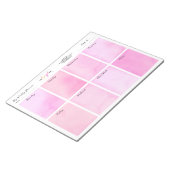 Weekse planning voor Logo naam Waterverf roze bure Notitieblok (Schuin)