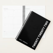 Weekse zwarte witte typografie Maandelijkse Planne Planner (Display)