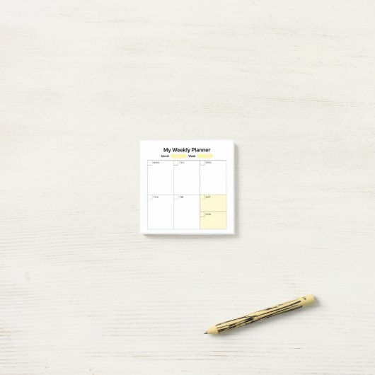 Weekstudieplanner Post-it® Notes (Op bureau)