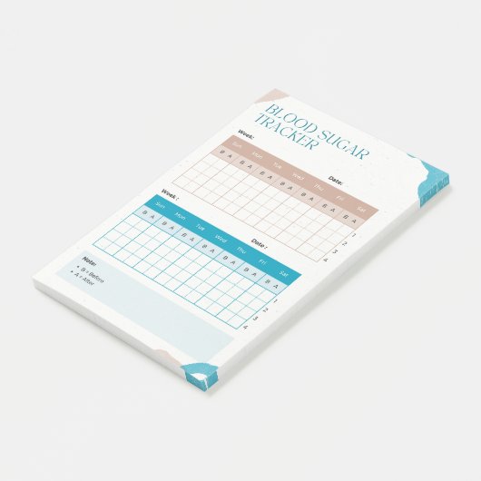 Weektest voor bloedsuiker post-it® notes (Schuin)