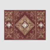  weelde | Rood en goud gejuweld bloeien Tissuepapier (Voorkant)