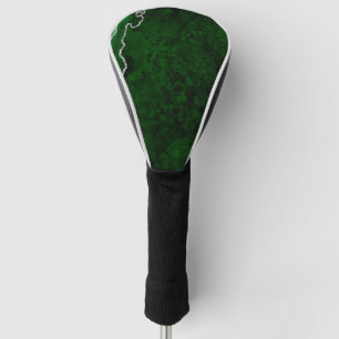 Weelderig bosgroen marmer chic zilver glitters golfheadcover