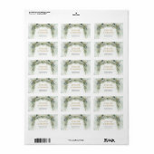 Weelderig chique groen gebladerte gouden lijst bru etiket (Full Sheet)