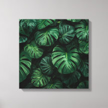 Weelderig groen – Abstracte Monstera Oerwoud Print