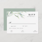 weelderig groen bruiloft RSVP antwoord (Voorkant / Achterkant)
