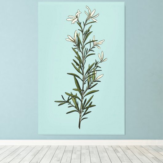weelderig groen rozemarijn lente schilderij canvas afdruk (Insitu (Houten vloer))