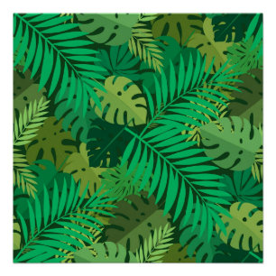 Weelderig groen tropisch jungleblad perfect poster