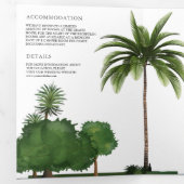 Weelderig groen tropisch landschap Palm Tree Weddi Drieluik Uitnodiging (Binnenzijde eerst)
