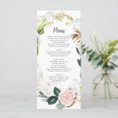Weelderig Paradijs Witte Blush Tropische Krans Bru Menu (Staand voorkant)