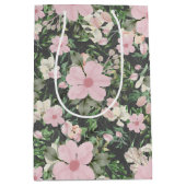 weelderig roze botanisch patroon medium cadeauzakje (Voorkant)