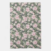  weelderig roze botanisch patroon theedoek (Verticaal)