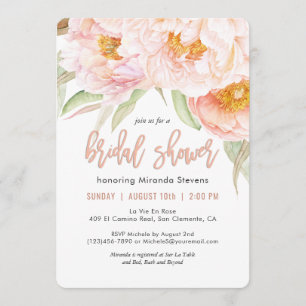 Weelderig roze pioenrozen Waterverf bloemig Vrijge Kaart