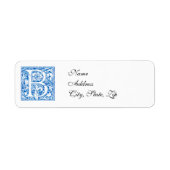 Weelderige B monogram Etiket (Voorkant)