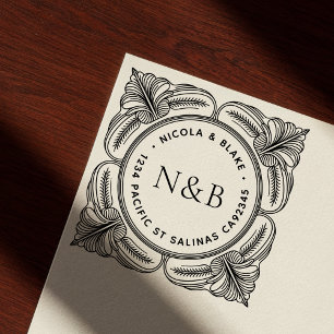 Weelderige Barok Houten Retouradres Stempel