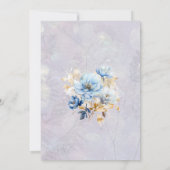 Weelderige Blauwe Witte Waterverf Bloem 100ste Ver Kaart (Achterkant)