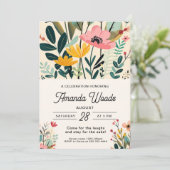 Weelderige bloemenvreugde viering kaart (Staand voorkant)