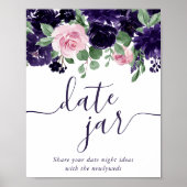 weelderige bloesems | Paarse en roze rozen Datum J Poster (Voorkant)