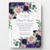 weelderige bloesems | Paarse en roze rozen Keepsak Fotoplaat (voorkant)