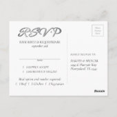 weelderige bloesems | Paarse en Roze Rozen RSVP En Briefkaart (Achterkant)