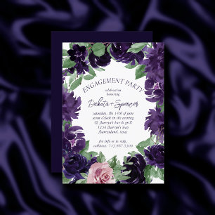 weelderige bloesems Paarse en Roze Rozen Verlovi Kaart