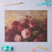 Weelderige bordeaux en blush Engels rozen goud Tissuepapier (Craft)