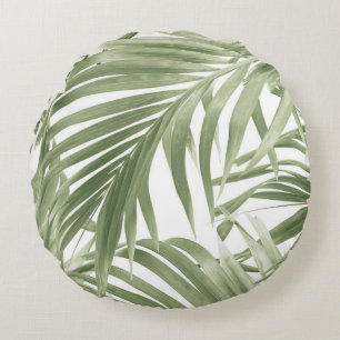 Weelderige Caribische Palm Collage #2 #tropisch #m Rond Kussen