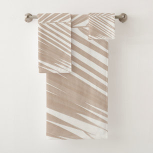 Weelderige Caribische Palm in Warm Beige #1 #tropi Bad Handdoek