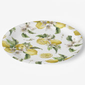 Weelderige citroenen en groen papieren bordje (Gekanteld)