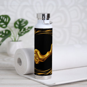 Weelderige Draai Vloeibaar Goud Zwart Monochroom C Waterfles