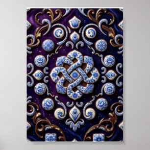 Weelderige Edelsteen Keltische Knoop Luxe Sier Vli Poster