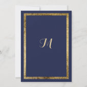 Weelderige elegante donkerblauwe gouden confetti A Kaart (Achterkant)