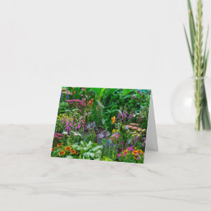 Weelderige Engelse Cottage Garden Zomer Bloemen Fo Bedankkaart