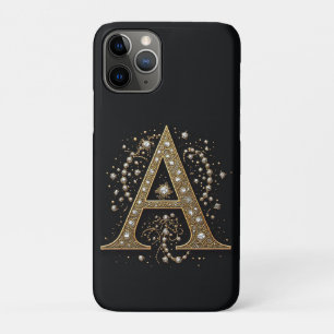 Weelderige Gouden Letter A Luxe Monogram Antiek iPhone 11 Pro Hoesje