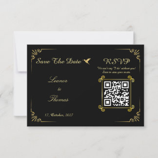 Weelderige gouden rand Klassieke minimalistische h RSVP Kaartje