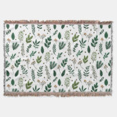 Weelderige groene bladeren en bloemen op wit deken (Voorkant)