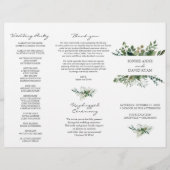 Weelderige Groene Frame Tri+Fold Huwelijksprogramm Flyer (Voorkant)